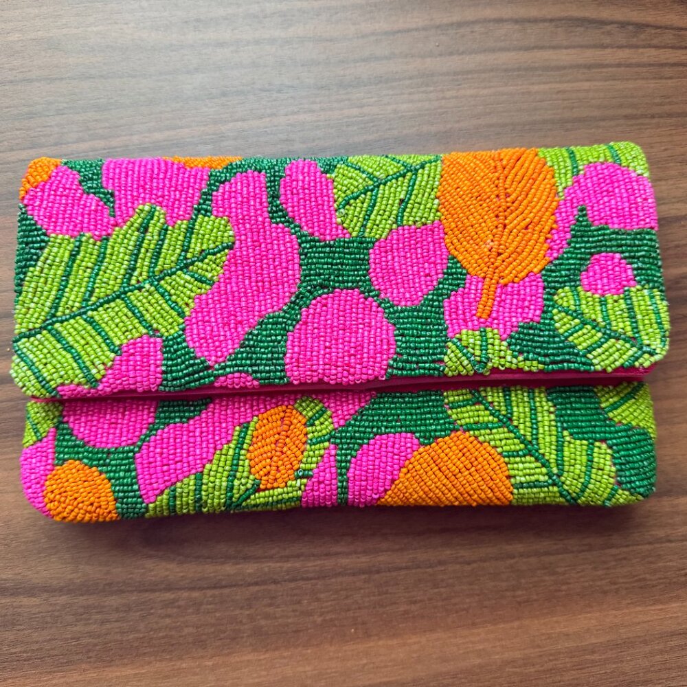 Colorful Beaded Convertable Clutch and Crossbody
